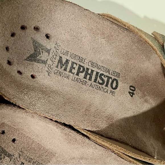 Mephisto Helen Toe Loop Cork Sole Sandal in Turquoise Leather Size 40 - Picture 4 of 7